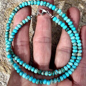Sundance $218 NEW 17" Blue Turquoise Sterling Silver Beaded Handmade Necklace